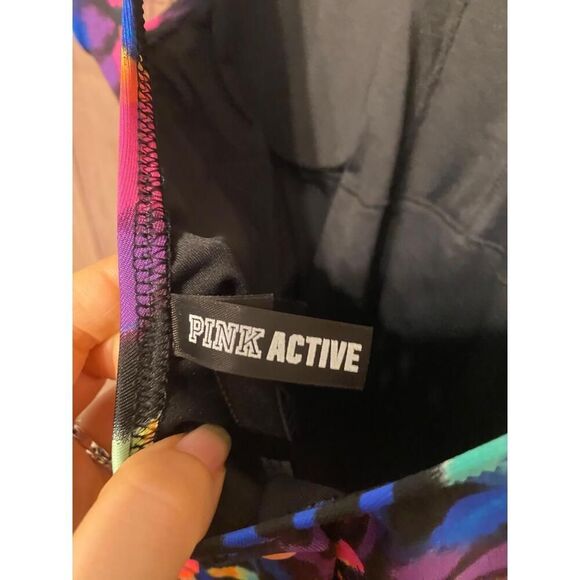 Victoria’s Secret PINK M One Piece NWT Swimsuit Multi Color Tie Dye High Cut - Picture 7 of 10